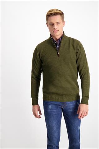 Zielony sweter ze stójką Troyer 73828 - 106541