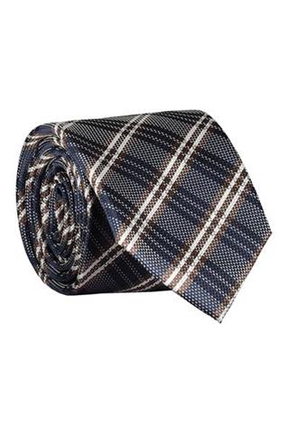 Granatowy krawat w pasy 57285 - 110011