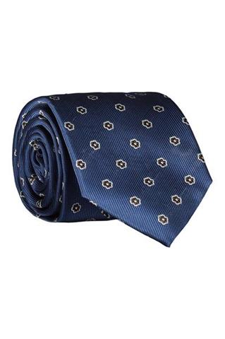 Niebieski krawat w drobne kwiaty 57275 - 110161