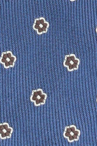 Niebieski krawat w drobne kwiaty 57275 - 110171