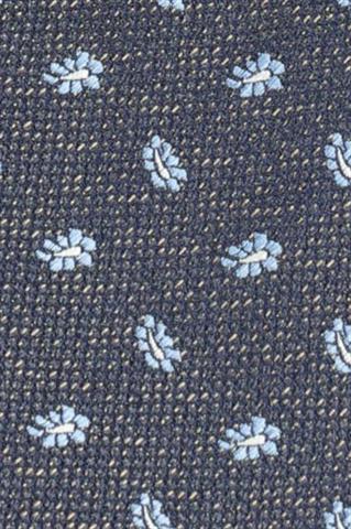 Granatowy krawat z kwiatowym motywem 57274 - 110201