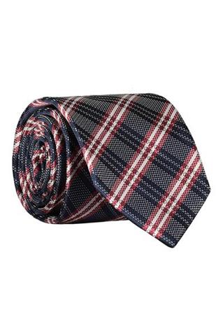 Granatowy krawat w pasy 57270 - 110311