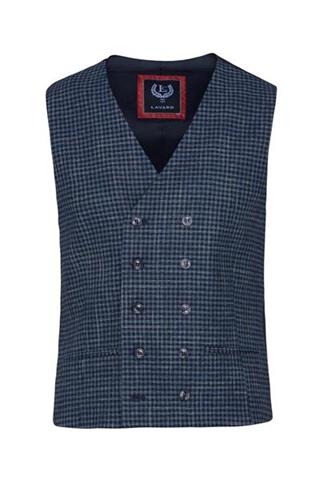 Granatowa kamizelka męska w kratkę Gulio 10098 - 111031