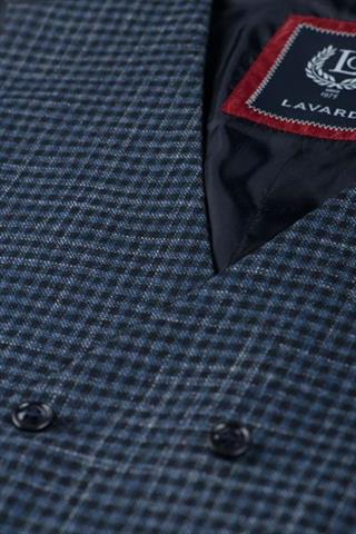 Granatowa kamizelka męska w kratkę Gulio 10098 - 111051