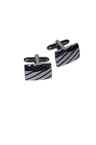 Srebrne spinki w skośne prążki 57217 - 111201