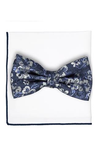 Granatowa mucha w niebieskie kwiaty 57304 - 112911