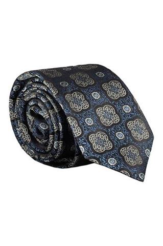 Niebieski krawat w kwiaty 73083 - 118561