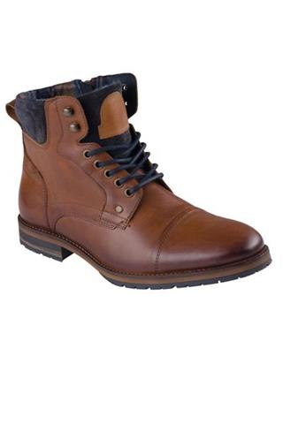 Brązowe buty za kostkę ze skóry 72842 - 12081