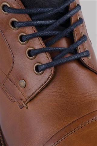 Brązowe buty za kostkę ze skóry 72842 - 12091