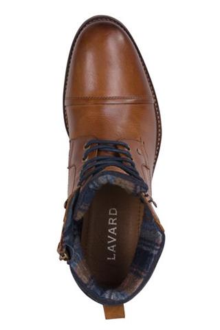 Brązowe buty za kostkę ze skóry 72842 - 12111