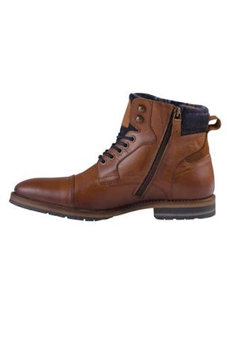 Brązowe buty za kostkę ze skóry 72842 - 12121