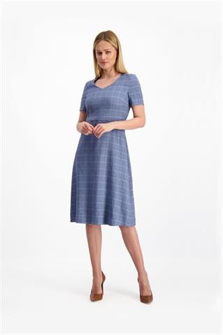 Lniana sukienka w kratę Lussi Boston 84952 - 123571