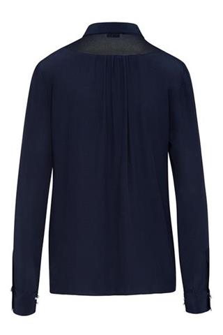Granatowa bluzka damska elegancka z perłami 84228 - 12571