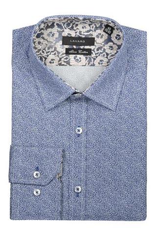 Niebieska koszula w mikro wzór 93061 - 127661