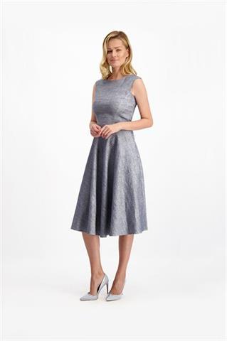 Rozkloszowana sukienka z lnem 84955 - 137791