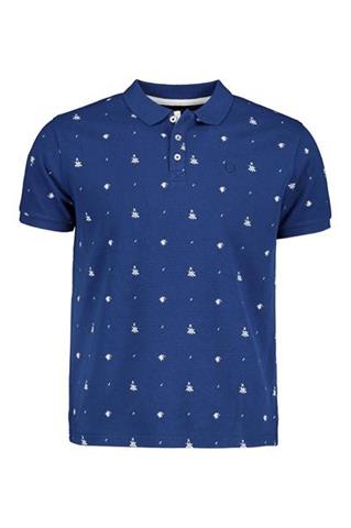 Niebieskie polo z motywem roślinnym 73871 - 137981