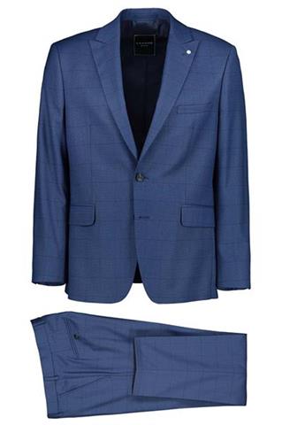 Granatowy garnitur męski w kratę 34925 - 139751