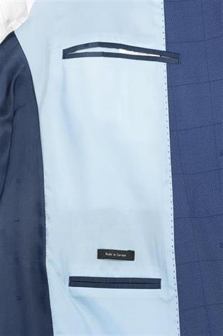 Granatowy garnitur męski w kratę 34925 - 139801