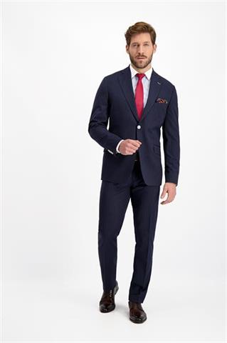 Granatowy garnitur w prążki 34930 - 139851