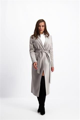 Ekskluzywny szary płaszcz damski Donna Vivo Lux 84751 - 142011