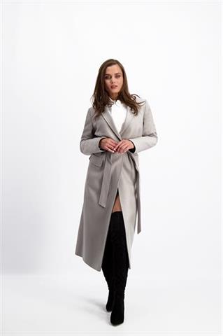 Ekskluzywny szary płaszcz damski Donna Vivo Lux 84751 - 142021