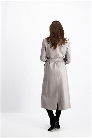 Ekskluzywny szary płaszcz damski Donna Vivo Lux 84751 - 142031
