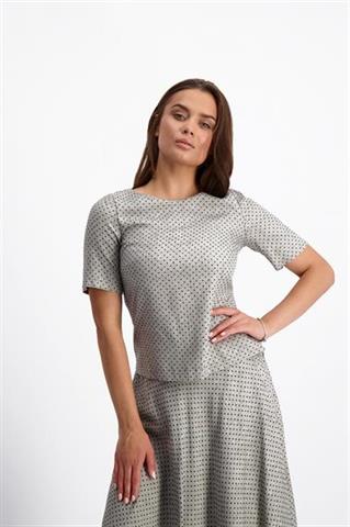 Szara bluzka damska w kropki Camelia Bognese 84551 - 145701