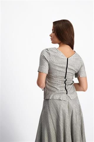 Szara bluzka damska w kropki Camelia Bognese 84551 - 145711