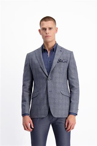 Szara marynarka męska w kratę Casimiro Maxi Breeze 46033 - 149221