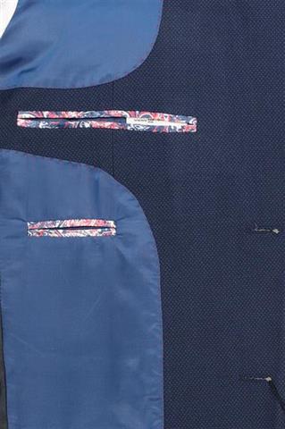 Granatowy garnitur w mikro wzór (890) marynarka - 153511