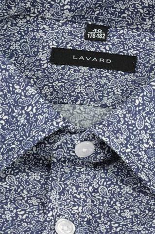 Granatowa koszula w biały wzór 91116 - 153731