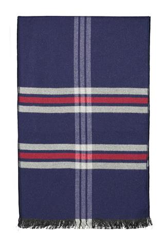 Granatowy szal w kratę 73232 - 154001