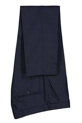 Granatowy garnitur w kratę Windowpane 35262 - 157141