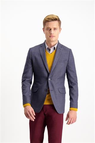 Granatowa marynarka męska w kratę Sandy Maxi Check 45183 - 166881