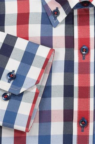 Koszula slim w kratę 93210 - 169481