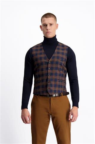 Kamizelka męska w kratę Lope 10164 - 174071