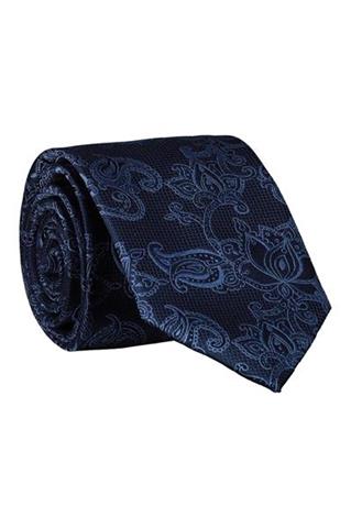 Granatowy krawat w błękitny wzór 57350 - 178031