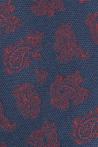 Granatowy krawat we wzór paisley 57354 - 178181