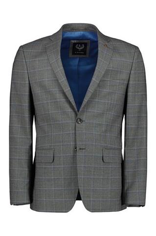 Szary garnitur w kratę 35208 - 181221
