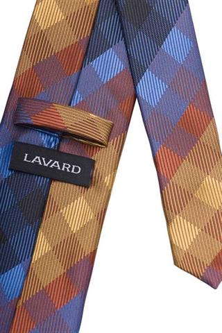 Kolorowy krawat w kratę 57049 - 18401