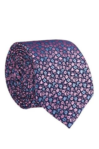 Krawat w drobne kwiaty 57052 - 18481
