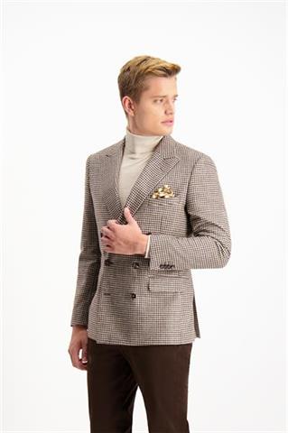 Marynarka dwurzędowa męska w kratę Gulio Tolegno 46018 - 186211