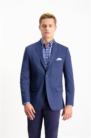 Granatowa marynarka męska w jodełkę Mode Jersey 46208 - 186551
