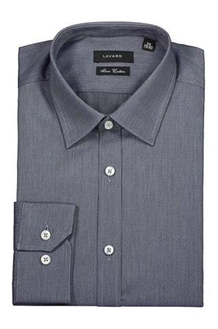 Granatowa koszula w mikro wzór 92939 - 189191