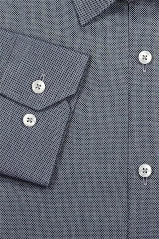 Granatowa koszula w mikro wzór 92939 - 189211