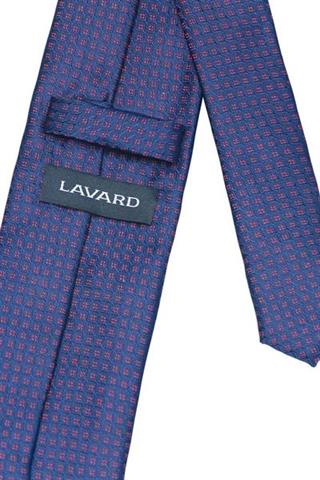 Granatowy krawat z geometrycznym wzorem 57069 - 18971