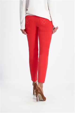 Czerwone spodnie damskie chino Snake 83863 - 190311