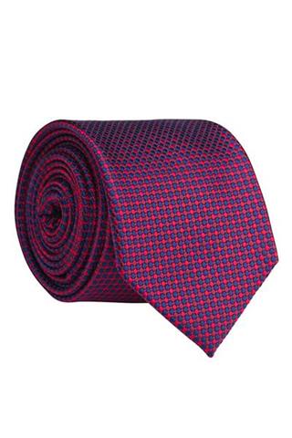 Krawat żakardowy w kolorze czerwonym 57076 - 19161