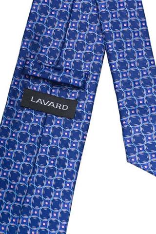 Granatowy krawat w wyrazisty wzór 57080 - 19291