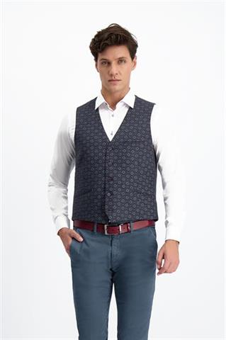 Niebieska kamizelka męska w kwiaty Donato 10092 - 194951